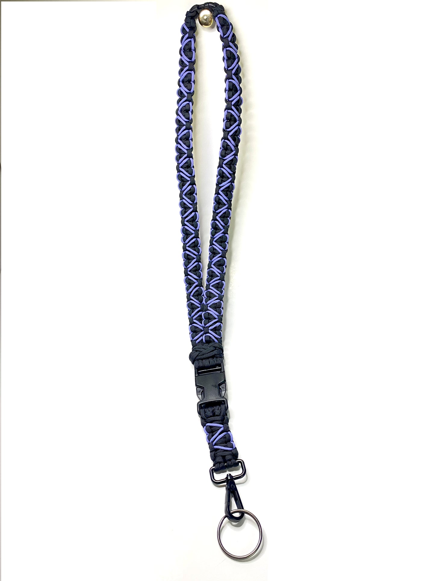 Premade Paracord Cobra Lanyard, Purple Heart-Stitched