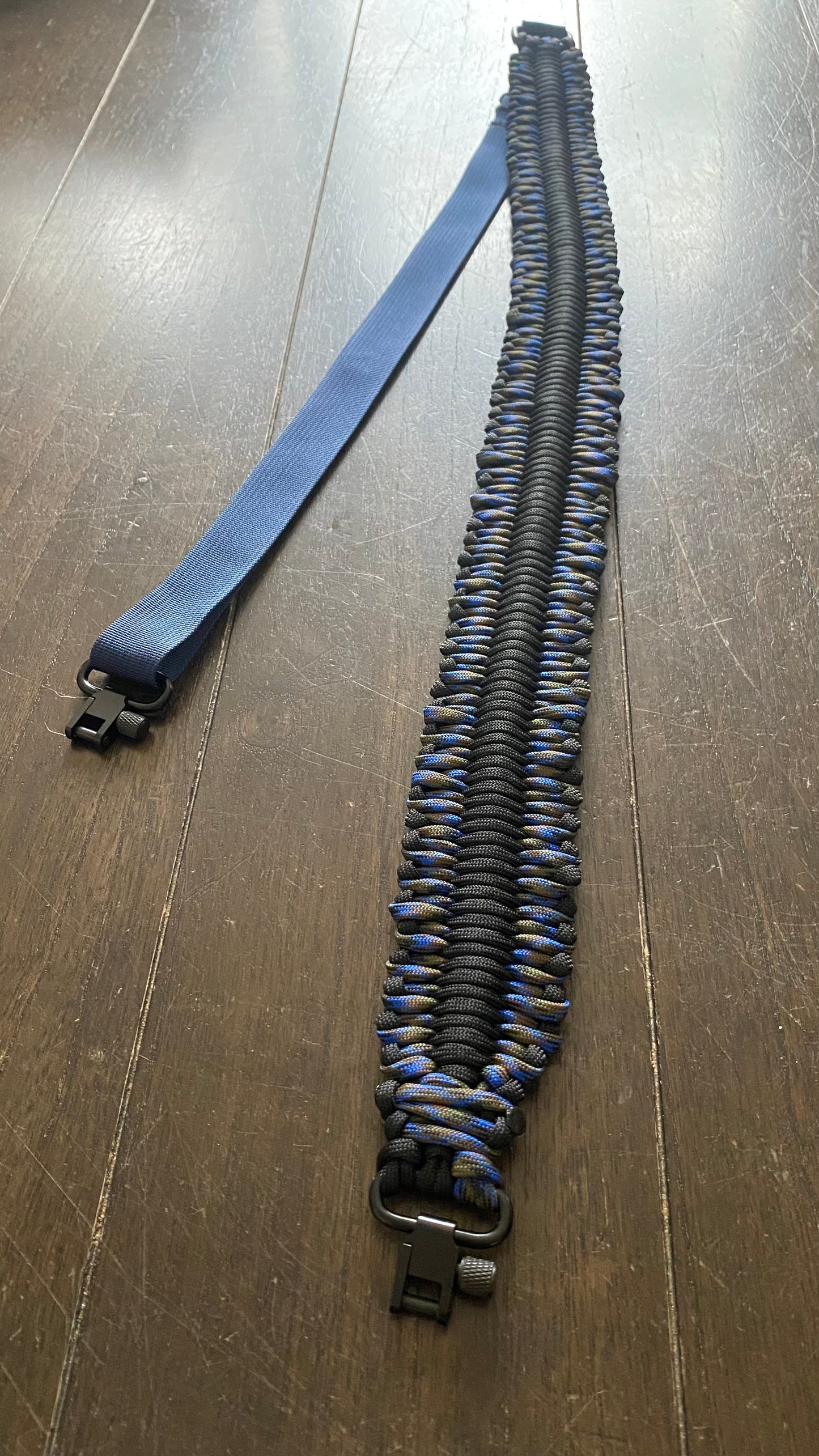 Premade Black and Cove Paracord Trilock Adjustable Dragon Tongue Rifle Sling