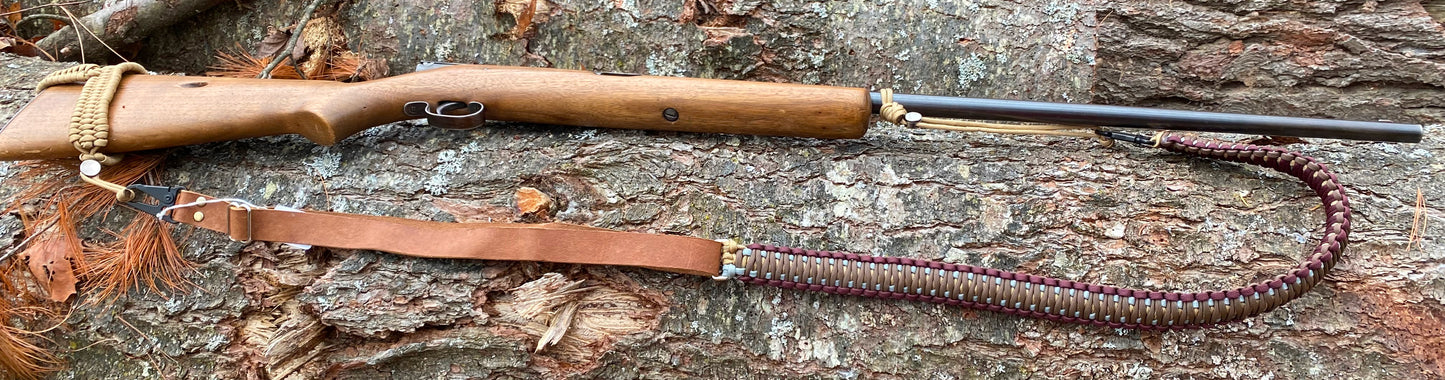 Custom Adjustable Paracord Double Cobra No-Drill Rifle Sling, Choose Your Colors and Stock Holder Type
