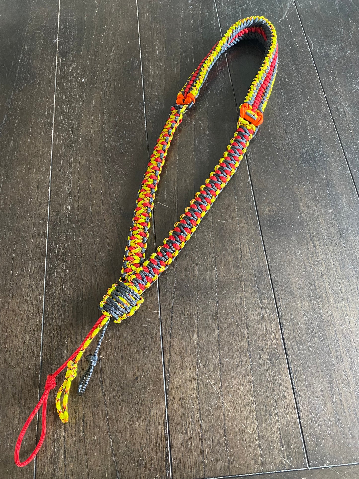 Paracord Solomon’s Dragon Game Call Lanyard, Sanctified Covenant, Flame, Dark Grey, and Red