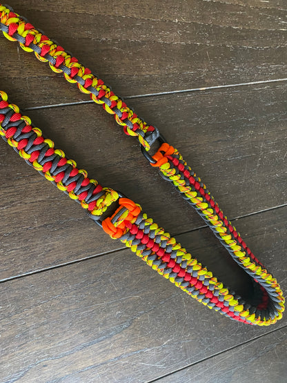 Paracord Solomon’s Dragon Game Call Lanyard, Sanctified Covenant, Flame, Dark Grey, and Red