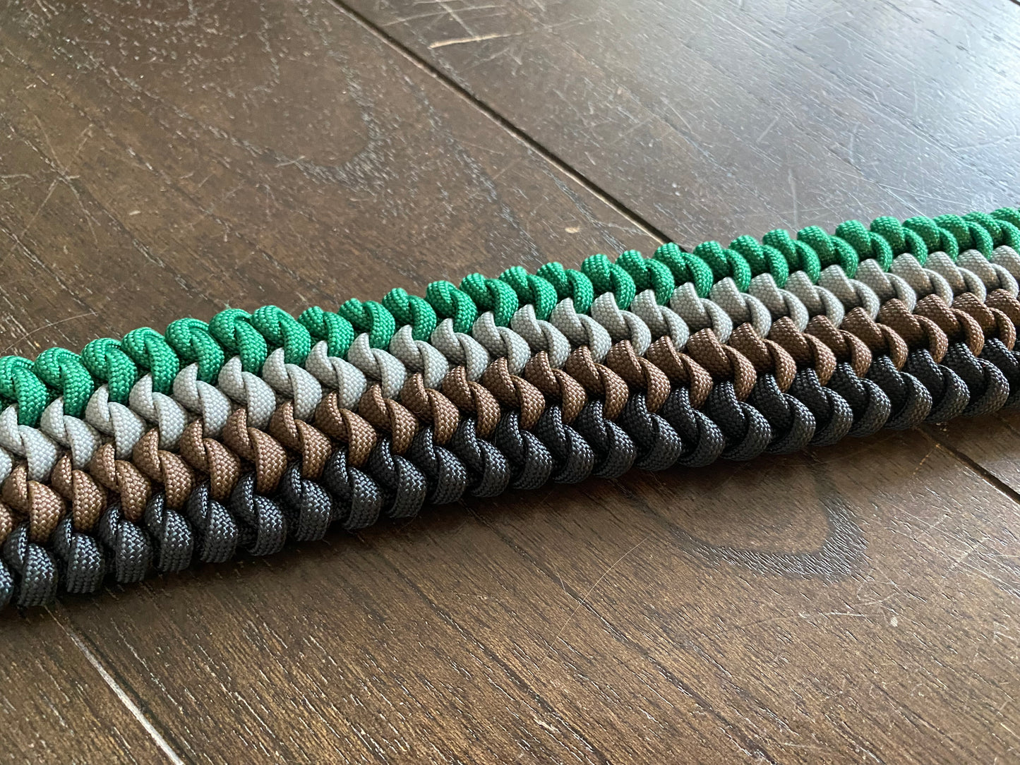 Semi-Customizable Adjustable Paracord Snake Knot Shoulder Bow Sling, Green, Grey, Brown, and Black