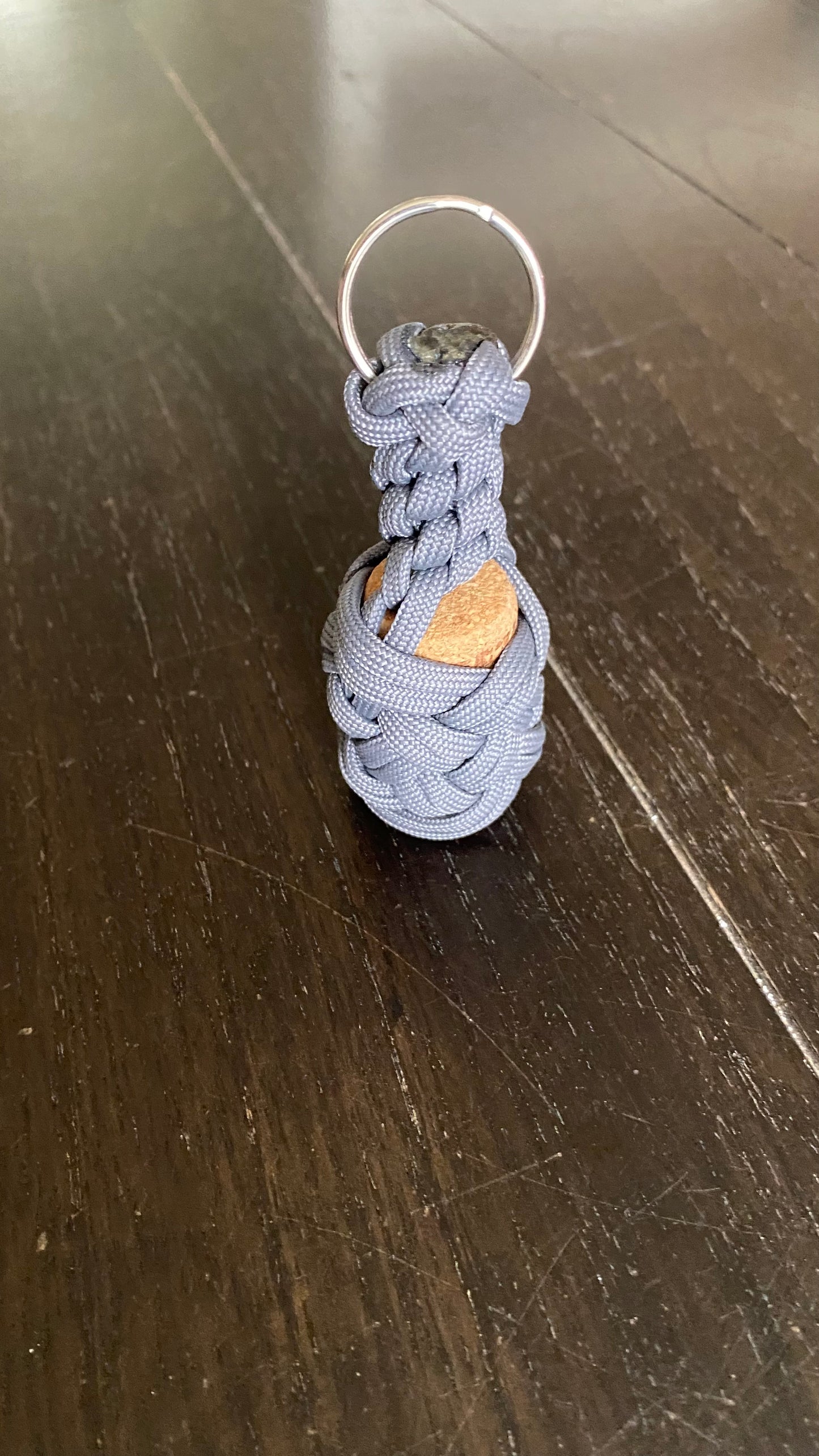 Premade Grey 550 Paracord Boat Keychain