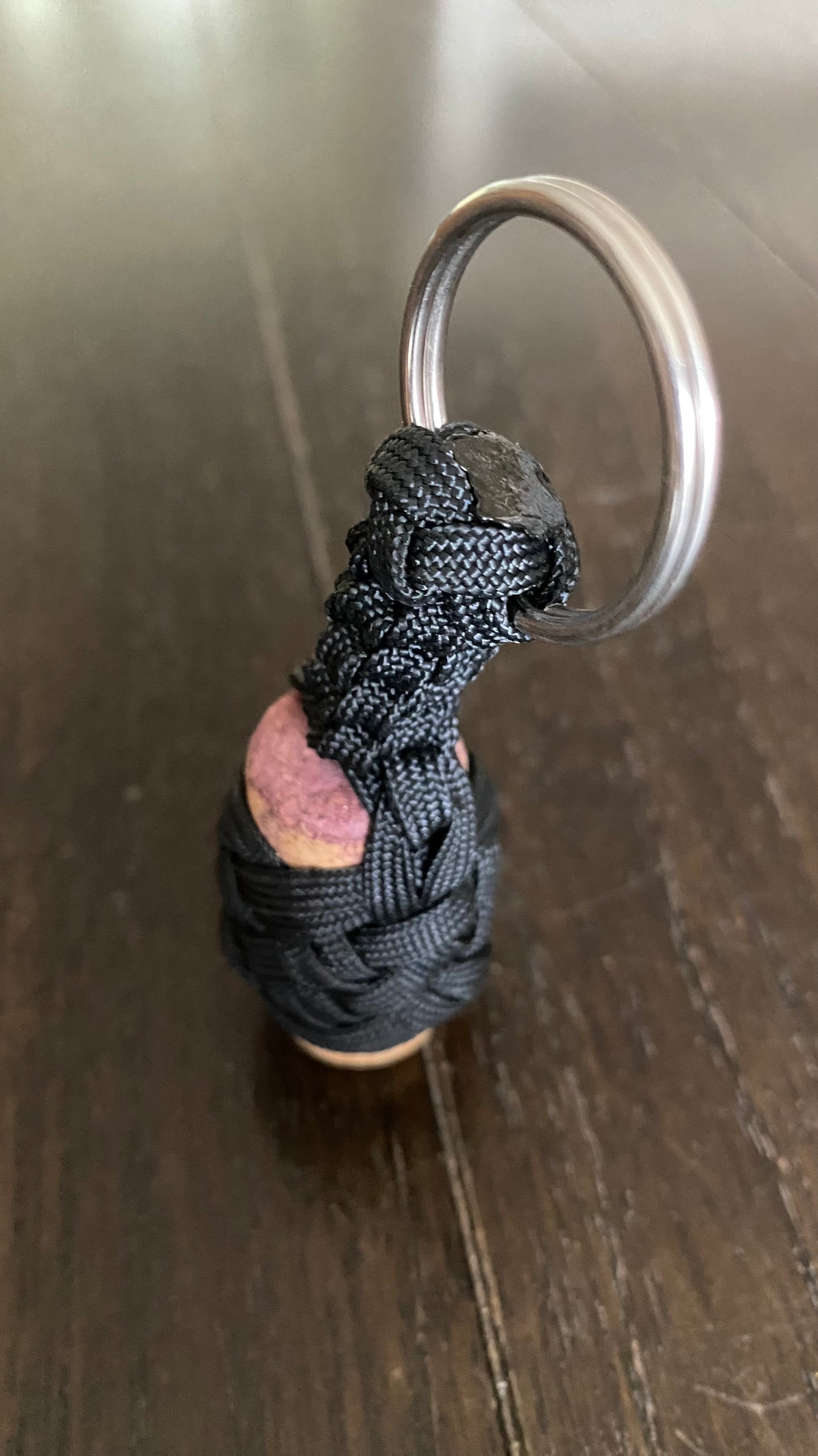 Premade Gutted Black 550 Paracord Boat Keychain