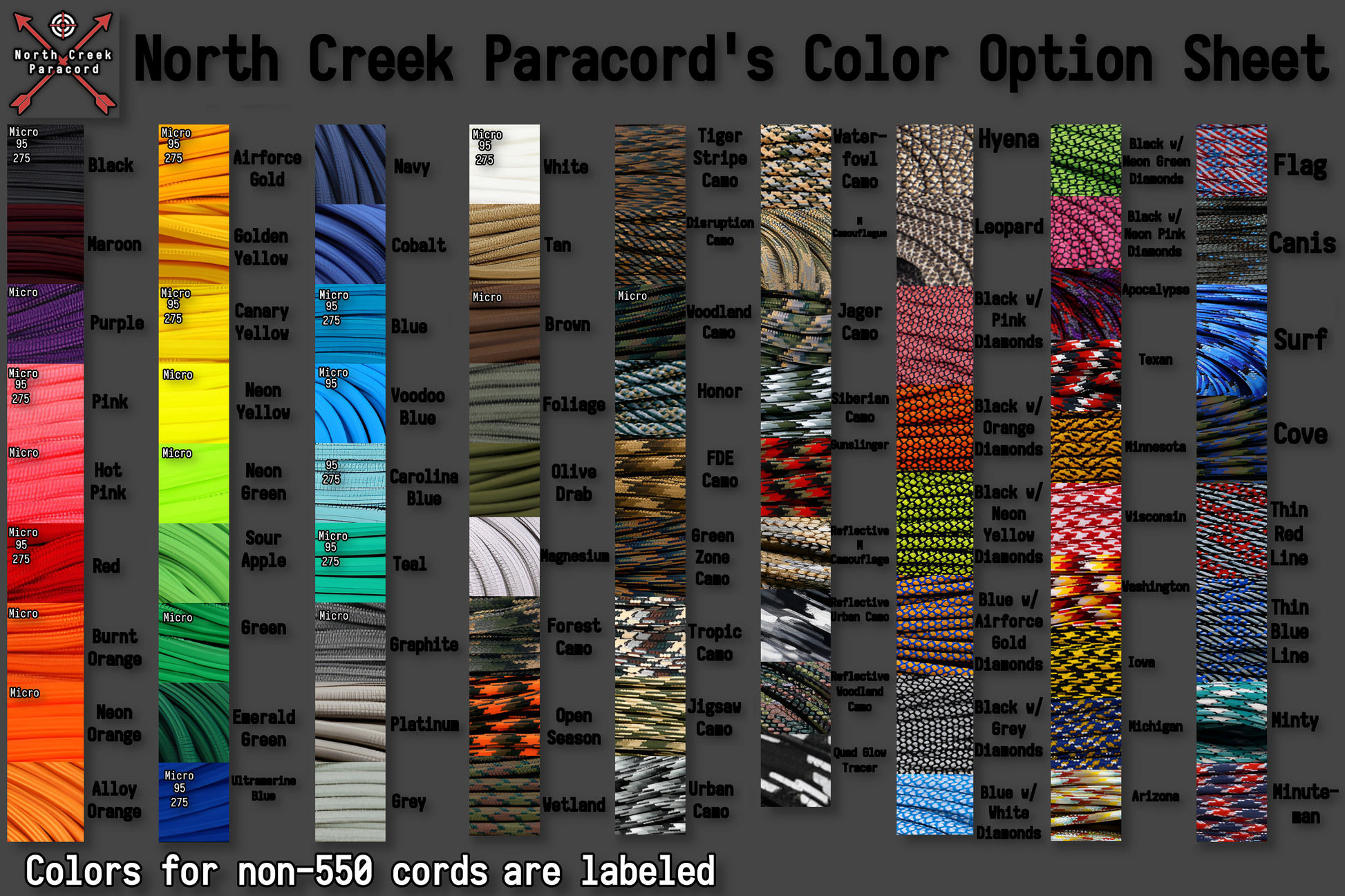 Paracord colors online