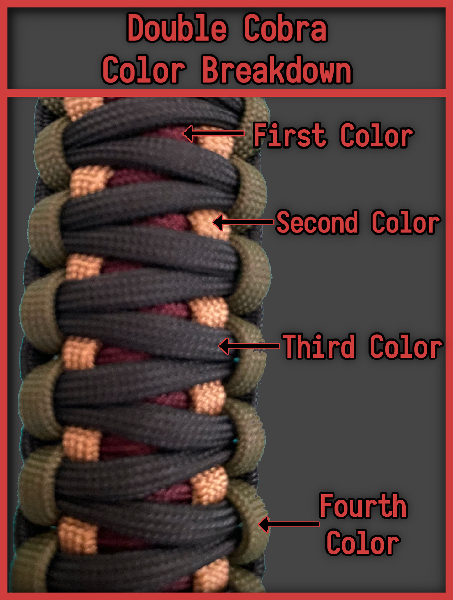 Custom Paracord Collar, Double Cobra Weave, Adjustable, Side Release Buckle