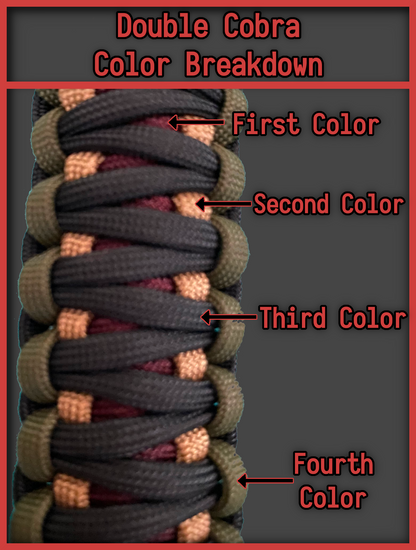 Custom Paracord Collar, Double Cobra Weave, Adjustable, Side Release Buckle