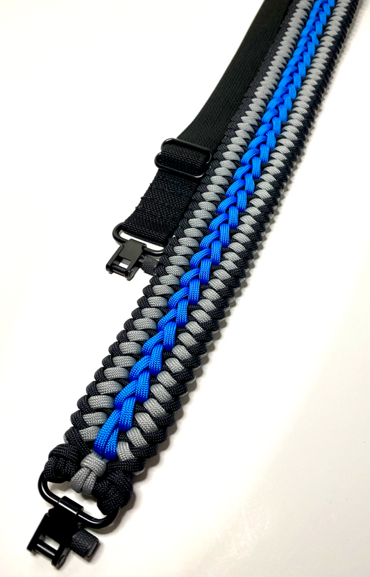 Custom Paracord Two-Point Rifle Sling, Sanctified Weave, Adjustable, Choose your own rifle clip, colors, and more