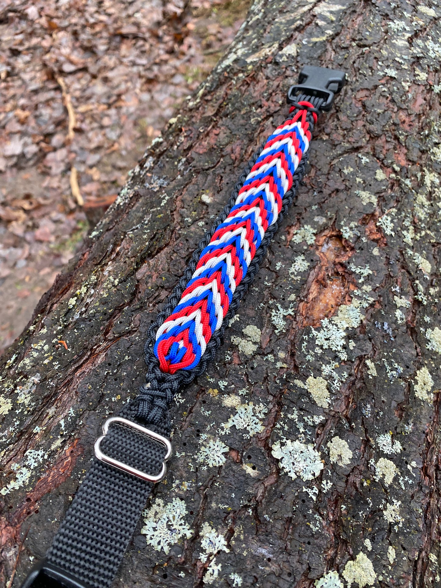 Custom Paracord Collar, Sanctified Cherokee Trail Weave, Adjustable, Side Release Buckle