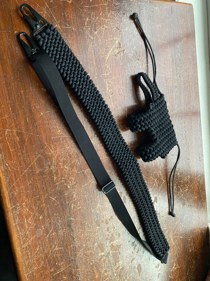 Snake Knot Rifle Sling and Ammunition Holder Combo, Black
