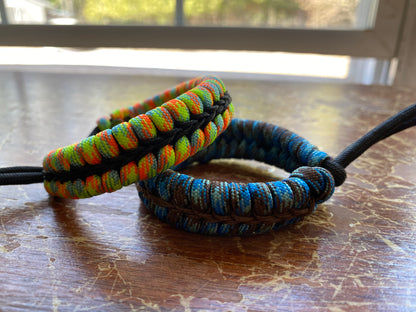 Custom Adjustable Paracord Fishtail Bracelet, Choose Your Own Colors, Microcord Stitching, and Add-ons