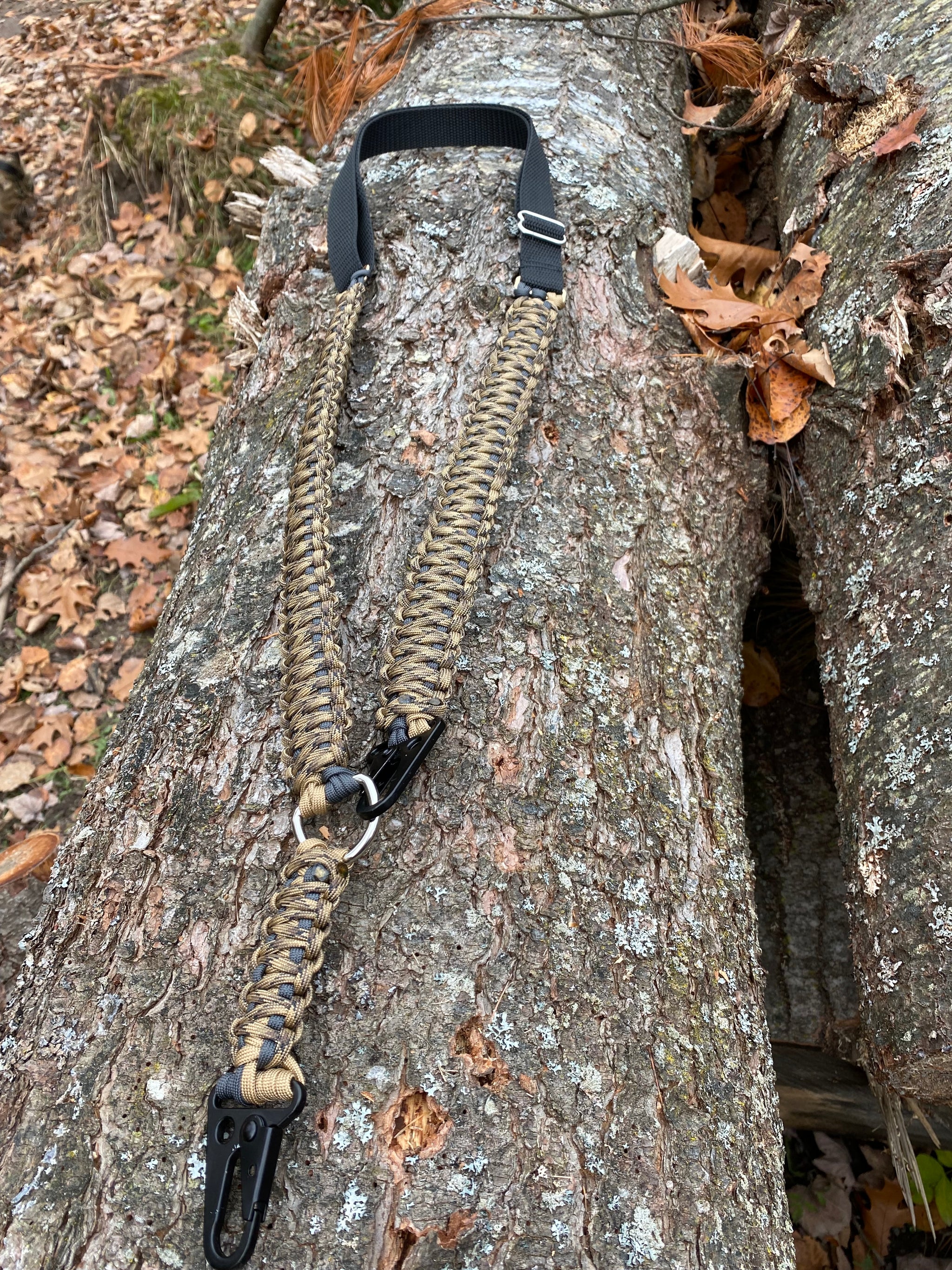 Custom Paracord Single Point Sling, Adjustable, Double Cobra Weave