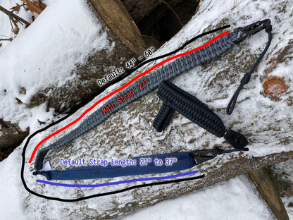 Custom Paracord Rifle Sling, Trilobite Weave, Adjustable, Choose your own rifle clip